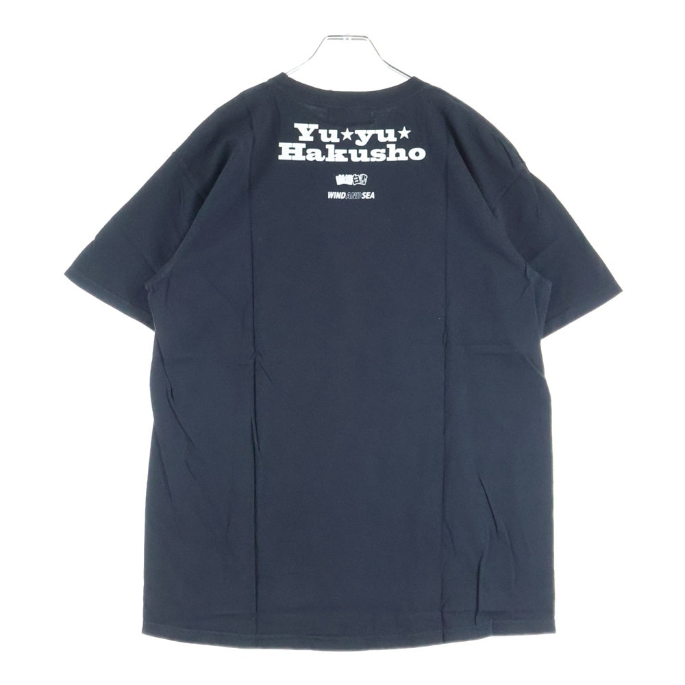 WIND AND SEA(ウィンダンシー) 22SS×YYHS 幽遊白書 キャラクターロゴプリント コットンクルーネック半袖Tシャツ ブラック WDS-YYHS-06