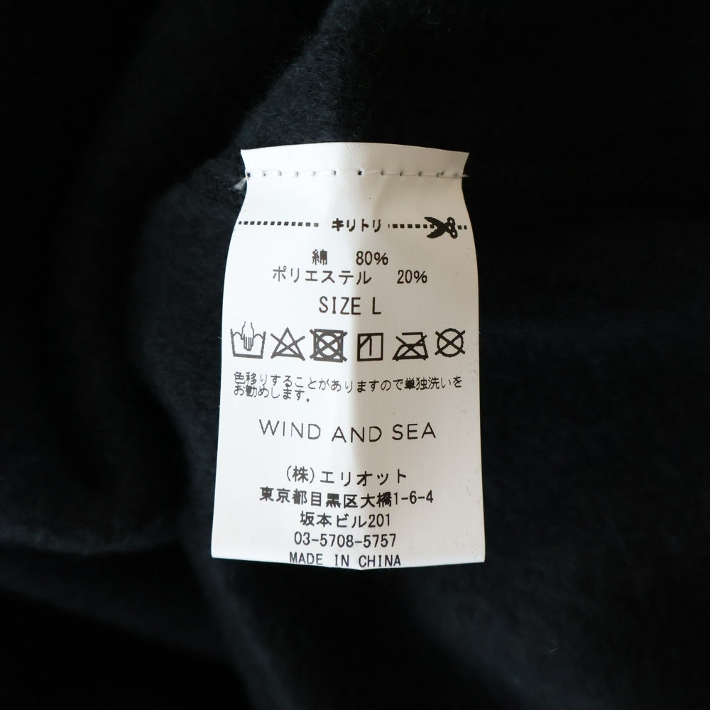 WIND AND SEA(ウィンダンシー) ×NO COFFEE フロッキープリントスウェットトレーナー ブラック WDS-NOCF-03