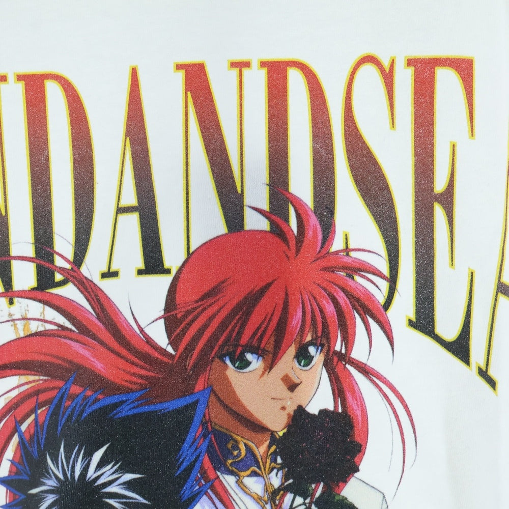 WIND AND SEA(ウィンダンシー) 22SS×YYHS 幽遊白書 キャラクターロゴプリント コットンクルーネック半袖Tシャツ ホワイト WDS-YYHS-08