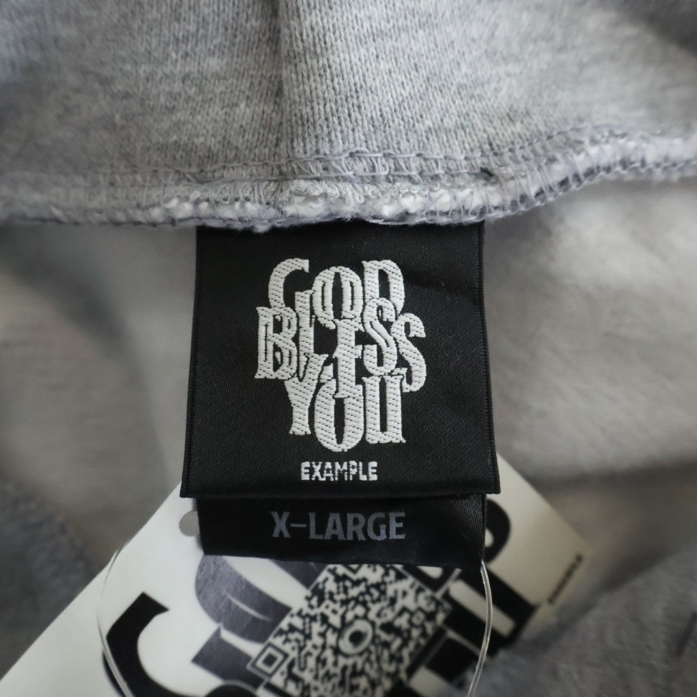 GOD BLESS YOU(ゴットブレスユー) GOD BLESS YOU/ゴッドブレスユー ロゴ刺繍 コットンプルオーバーパーカー ブラック