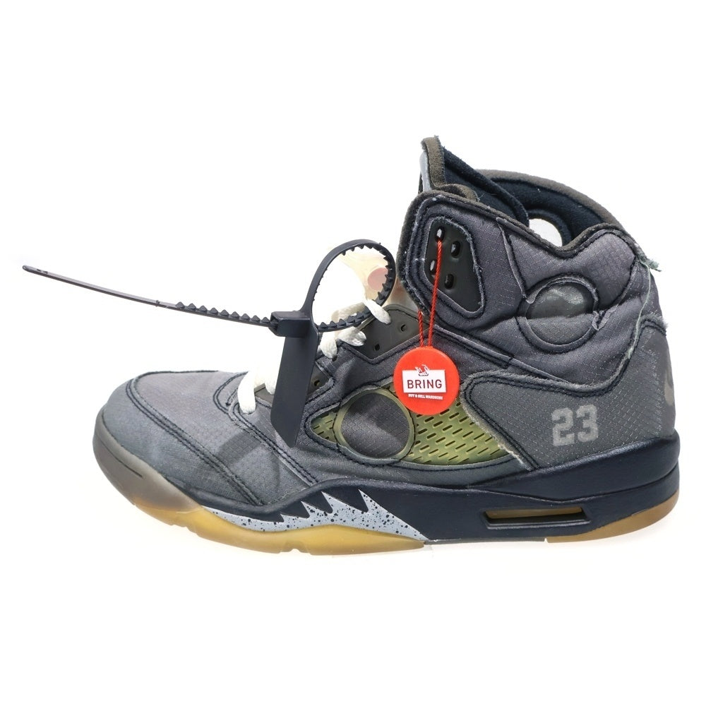 NIKE(ナイキ) ×OFF-WHITE AIR JORDAN 5 RETRO SP オフホワイト エアジョーダン5レトロ ハイカットスニーカー ブラック US11/29cm CT8480-001