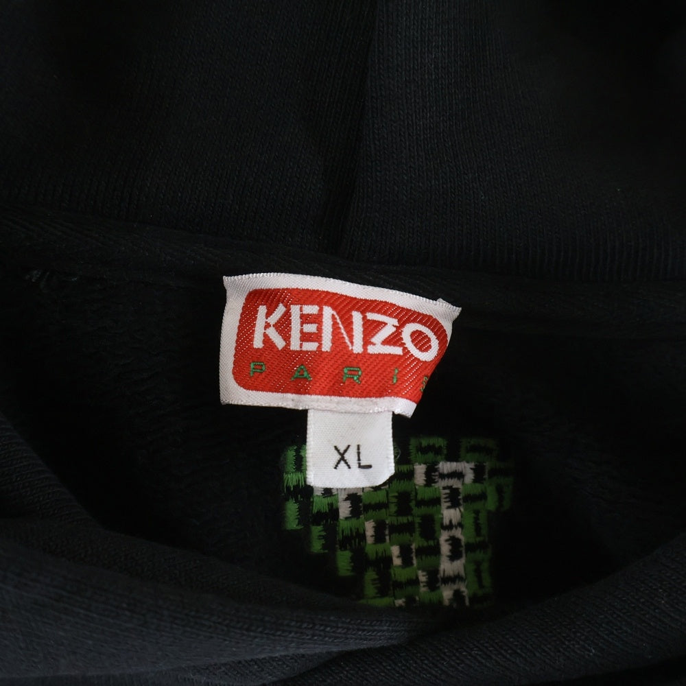 KENZO(ケンゾー) フロント刺繍ロゴ プルオーバーパーカー ブラック