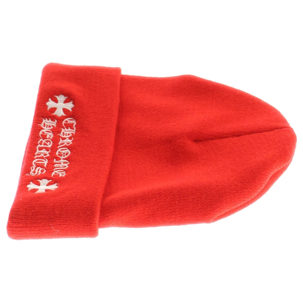 CHROME HEARTS(クロムハーツ) WATCH CAP ワッチキャップ ロゴ刺繍ビーニー ニットキャップ 帽子 レッド