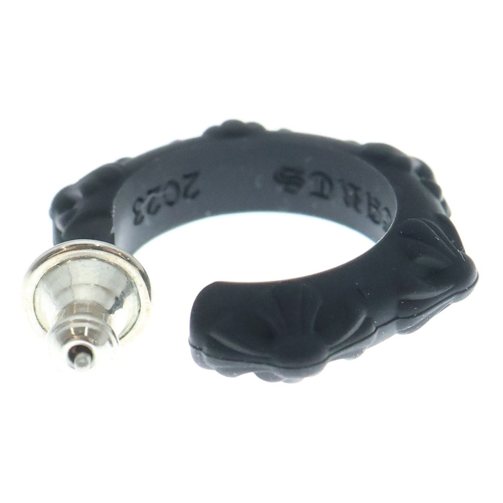 CHROME HEARTS(クロムハーツ) RUBBER HOOP CROSS SML クロスバンドフープ シリコンピアス ブラック