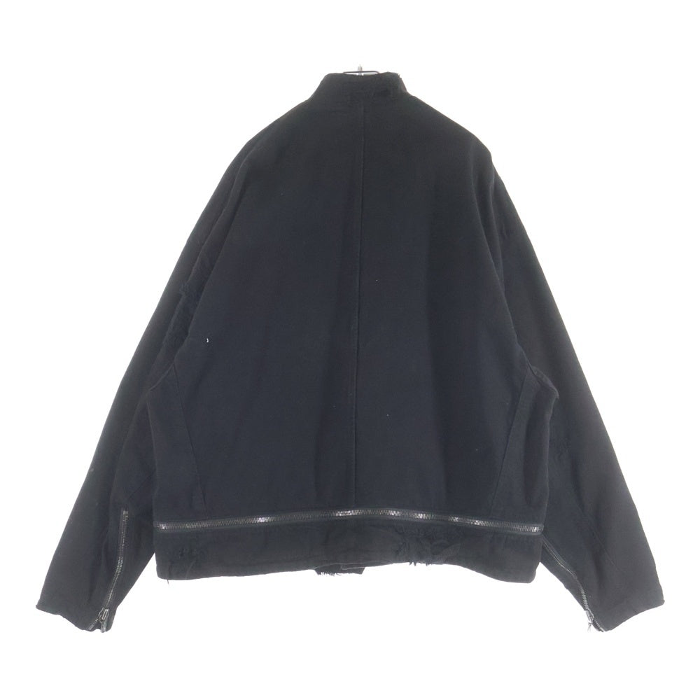 JULIUS(ユリウス) 23SS ダメージペインテッド ジップアップ デニムジャケット ブラック 807BLM4-BK