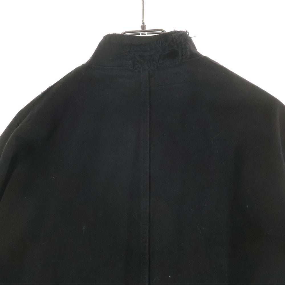 JULIUS(ユリウス) 23SS ダメージペインテッド ジップアップ デニムジャケット ブラック 807BLM4-BK