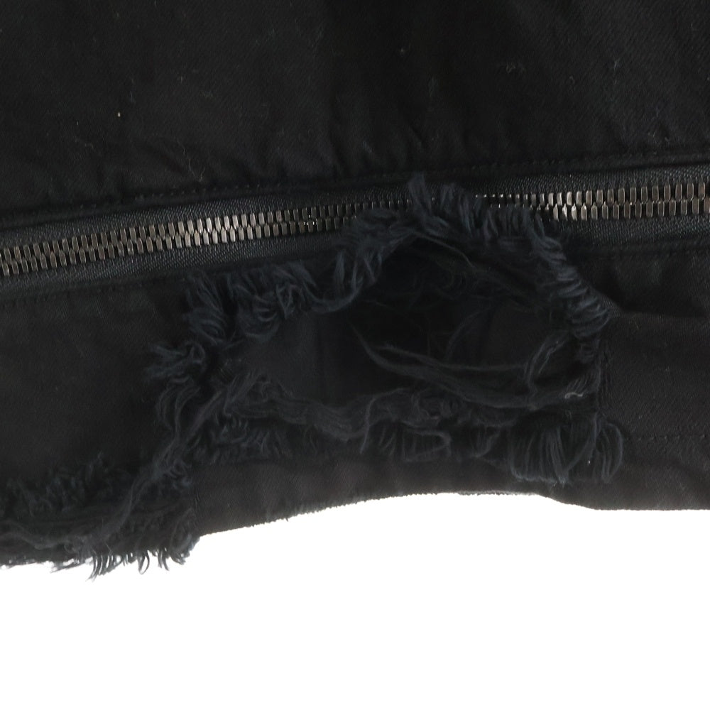 JULIUS(ユリウス) 23SS ダメージペインテッド ジップアップ デニムジャケット ブラック 807BLM4-BK