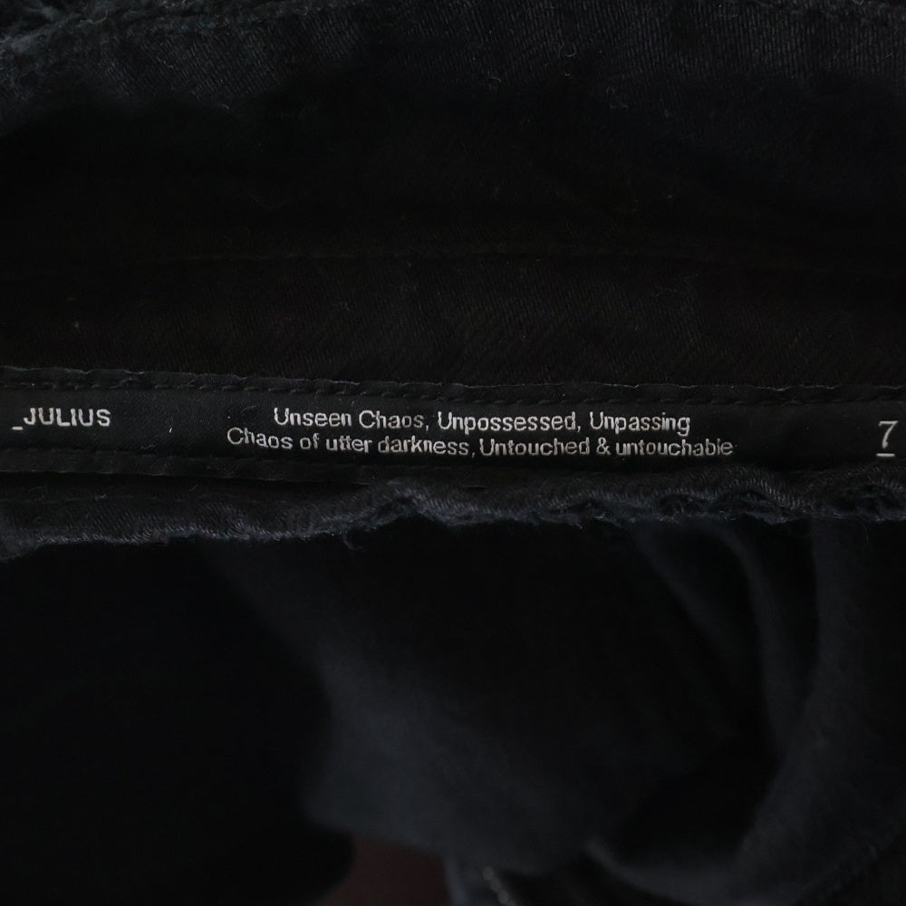 JULIUS(ユリウス) 23SS ダメージペインテッド ジップアップ デニムジャケット ブラック 807BLM4-BK