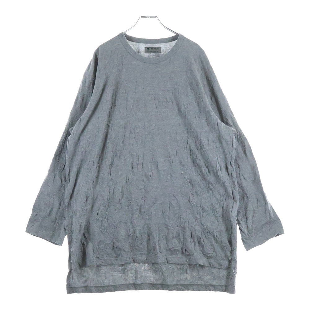 s'yte(サイト) レイヤード ロングコート長袖Tシャツ カットソー グレー