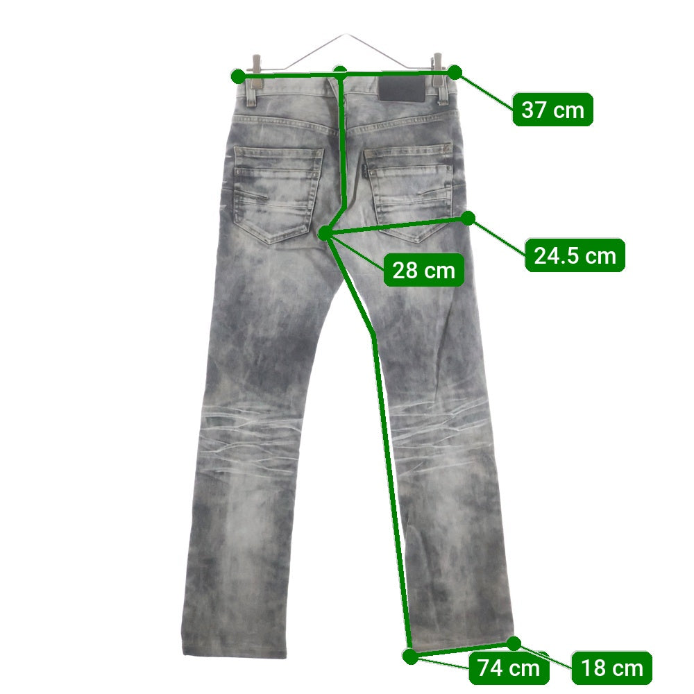 TORNADO MART(トルネードマート) コーティングダメージ加工 デニムパンツ グレー 631-8917004