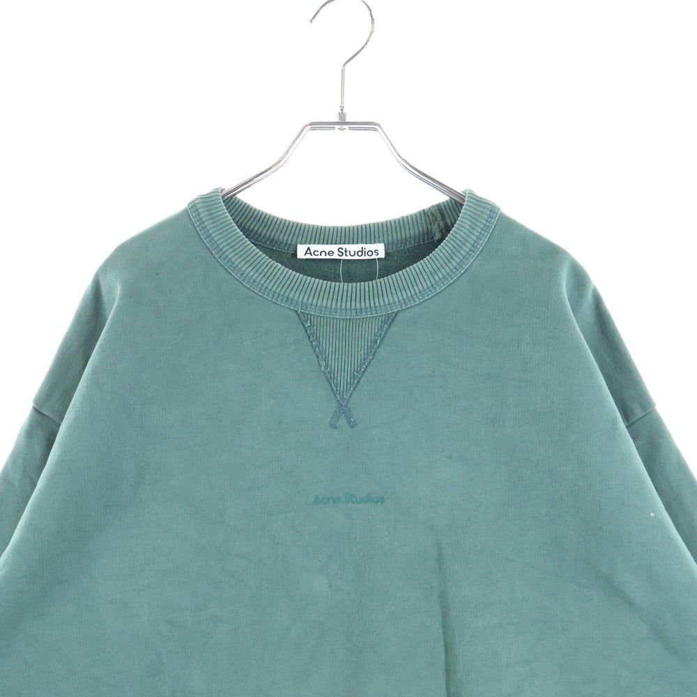 Acne Studios(アクネ ストゥディオズ) フロントロゴプリント 長袖スウェット クルーネック BI0138 グリーン