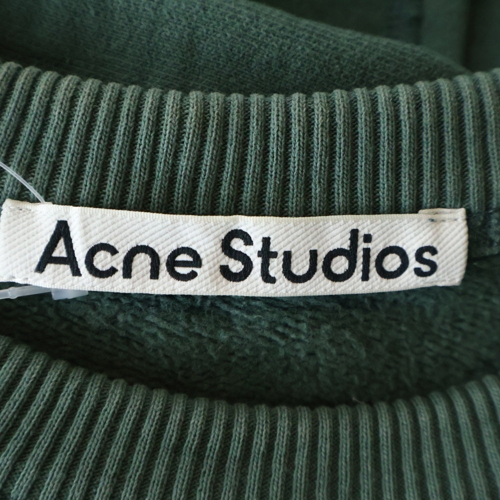Acne Studios(アクネ ストゥディオズ) フロントロゴプリント 長袖スウェット クルーネック BI0138 グリーン