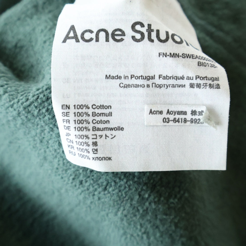 Acne Studios(アクネ ストゥディオズ) フロントロゴプリント 長袖スウェット クルーネック BI0138 グリーン