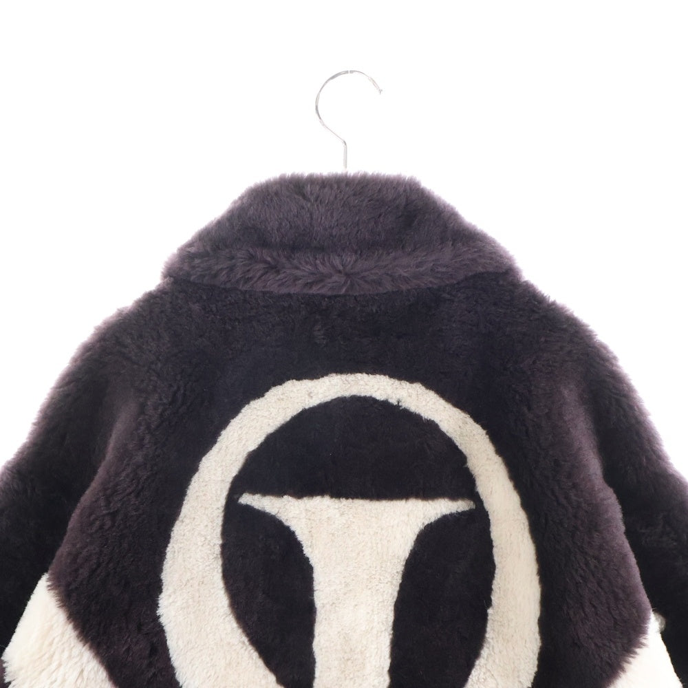 KITH(キス) 25AW シープスキン ダブルジップアップ ファージャケット レディース ワインレッド