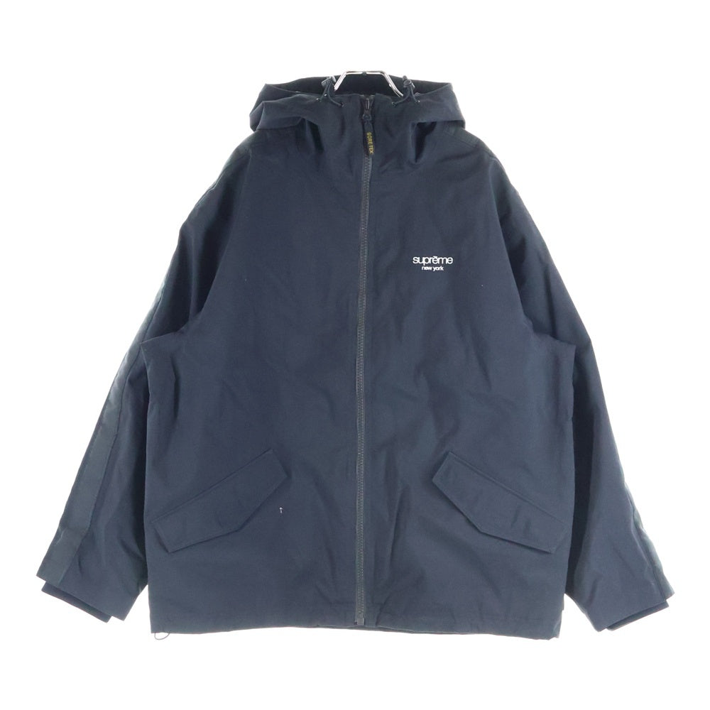 SUPREME(シュプリーム) 25SS GORE-TEX Stripe Hooded Jacket ゴアテックス サイドストライプ クラシックロゴ刺繍 フーデッド ジップアップジャケット ブラック
