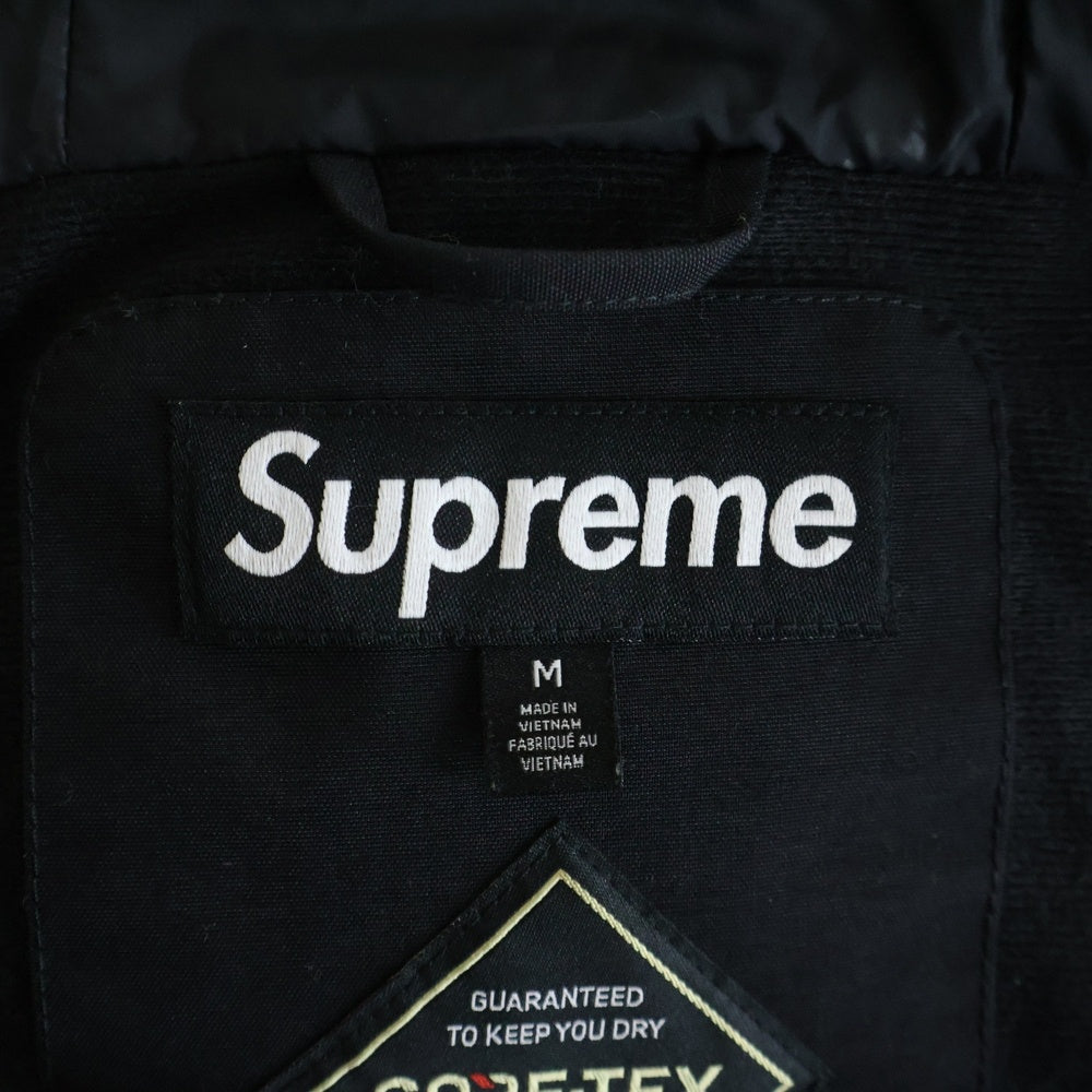 SUPREME(シュプリーム) 25SS GORE-TEX Stripe Hooded Jacket ゴアテックス サイドストライプ クラシックロゴ刺繍 フーデッド ジップアップジャケット ブラック