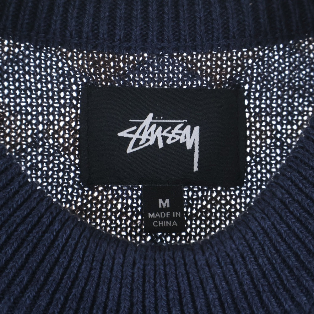 STUSSY(ステューシー) 総柄 ニットワンピース ブラウン/ブルー レディース