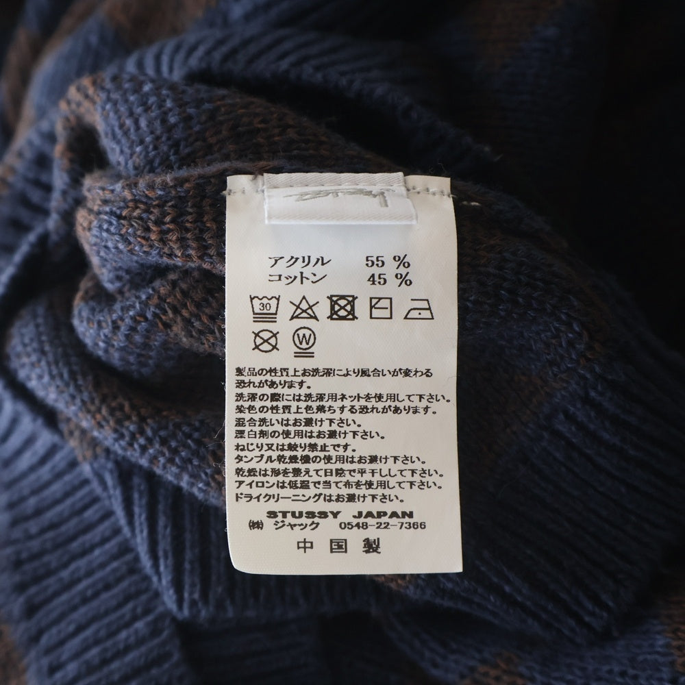 STUSSY(ステューシー) 総柄 ニットワンピース ブラウン/ブルー レディース
