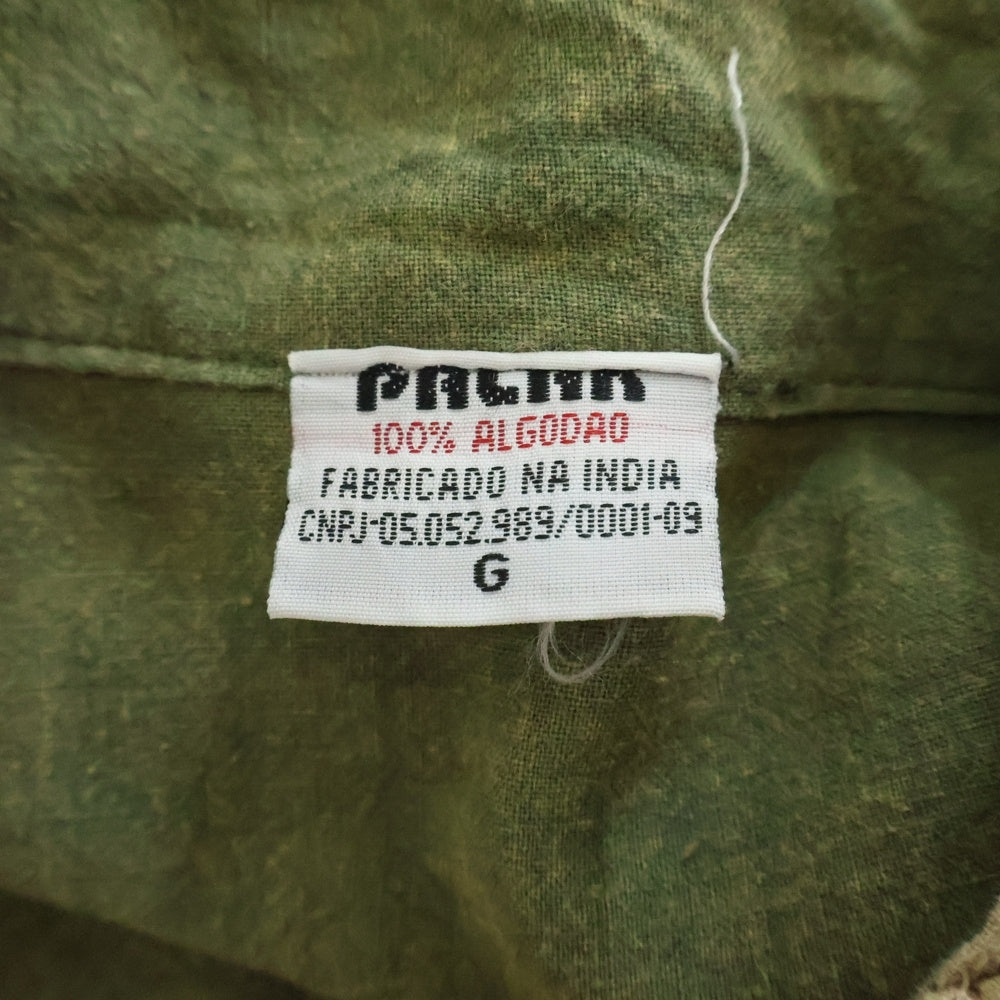 PALAK(パラック) フラワーデザイン コットン 長袖シャツ ベージュ