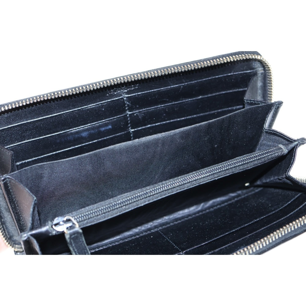 YVES SAINT LAURENT(イヴサンローラン) リヴゴーシュ パテントレザー ロングウォレット 177555 長財布 ブラック レディース