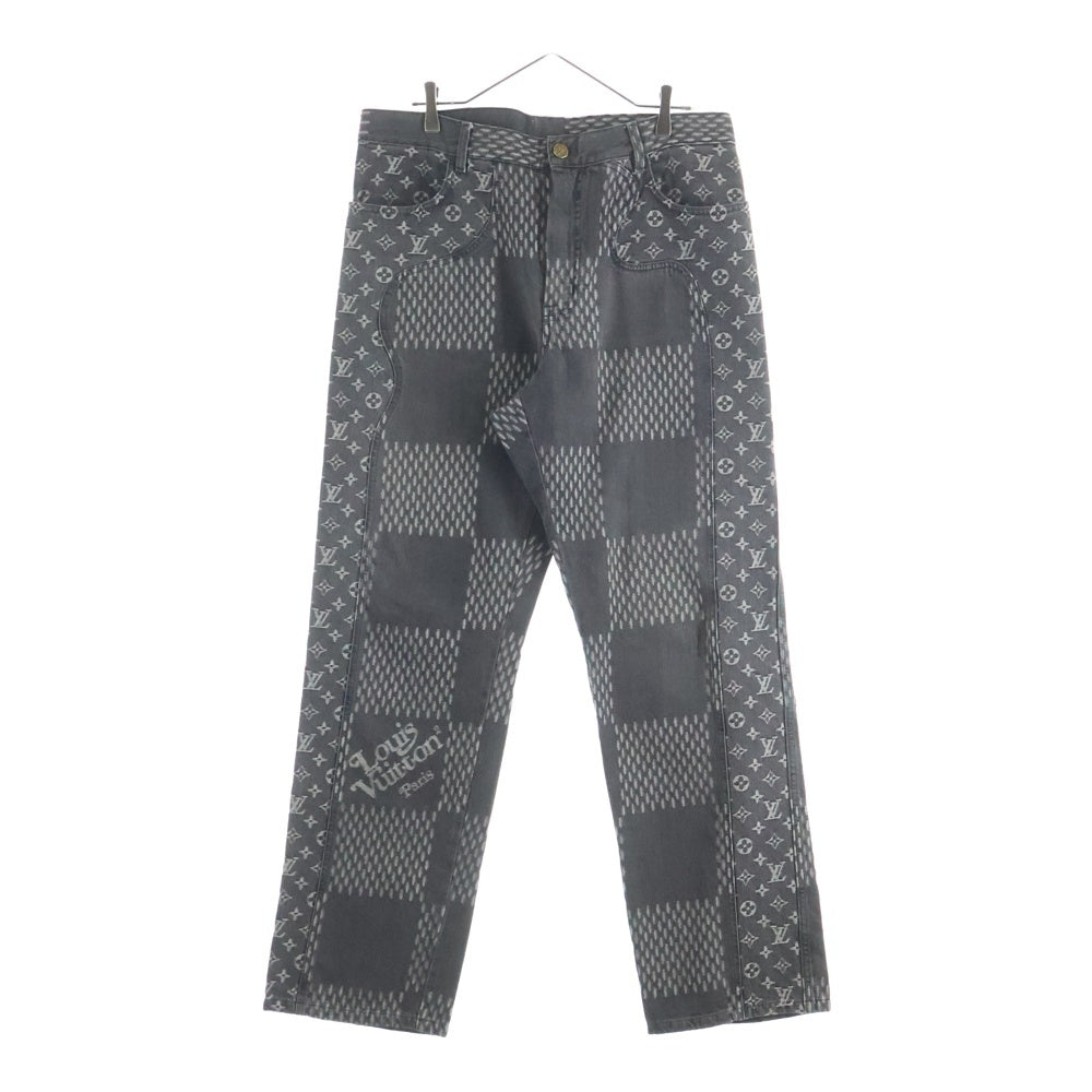 LOUIS VUITTON(ルイヴィトン) 20AW ×NIGO ニゴー ジャイアントダミエウェーブス モノグラムデニムパンツ ブラック HJD11WUZC