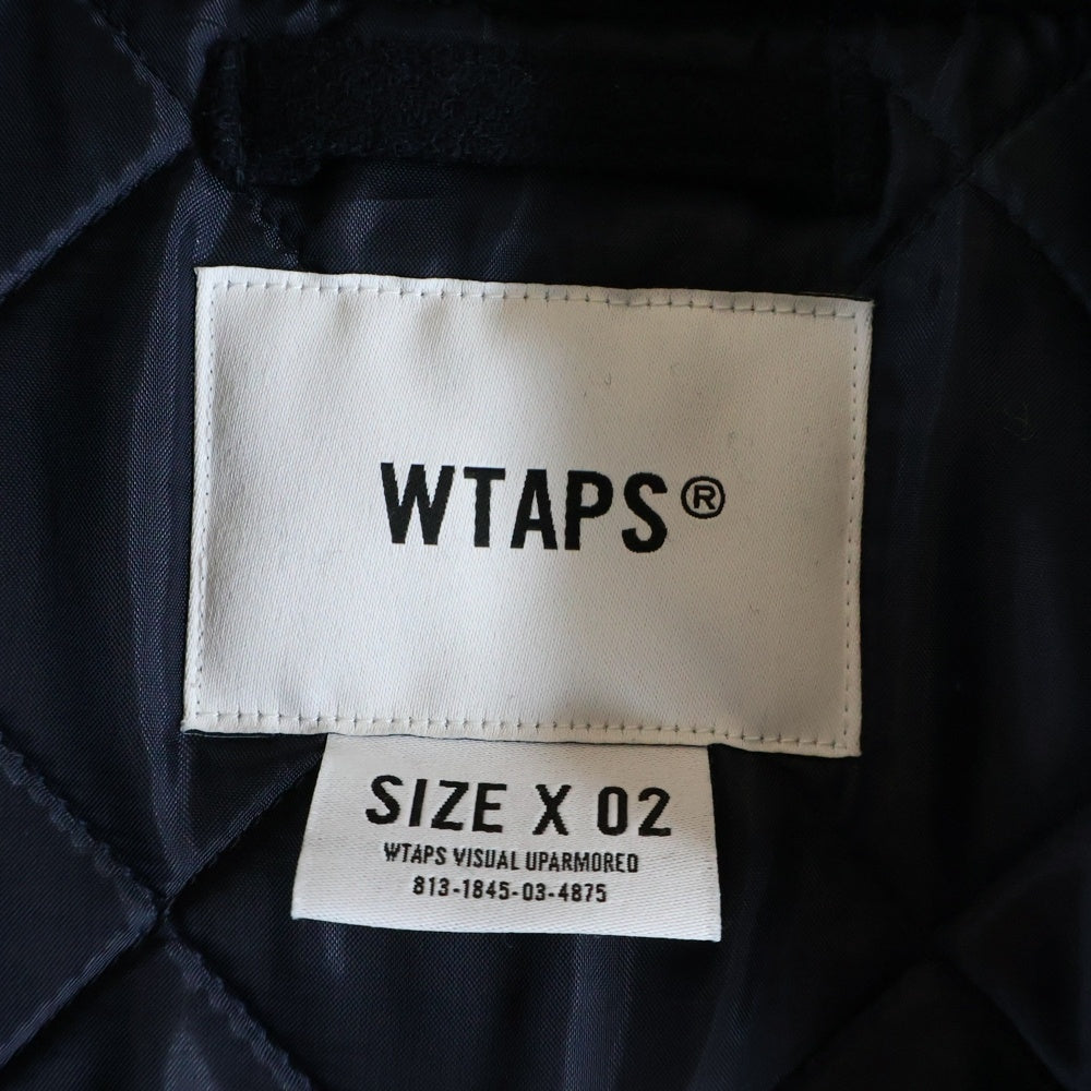 WTAPS(ダブルタップス) 25AW WRECKER JACKET WOPL MELTON TEXTILE 252TQDT-JKM03 チェック柄 ウール ジップアップジャケット ブルゾン ネイビー