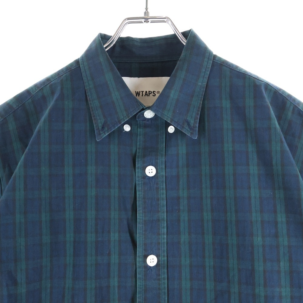 WTAPS(ダブルタップス) 25SS BD 04 SS COTTON BROADCLOTH コットンブロード チェック柄 半袖シャツ グリーン