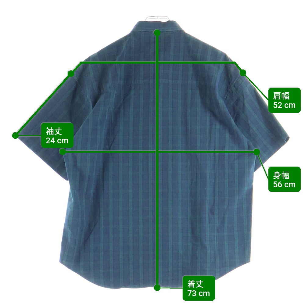 WTAPS(ダブルタップス) 25SS BD 04 SS COTTON BROADCLOTH コットンブロード チェック柄 半袖シャツ グリーン