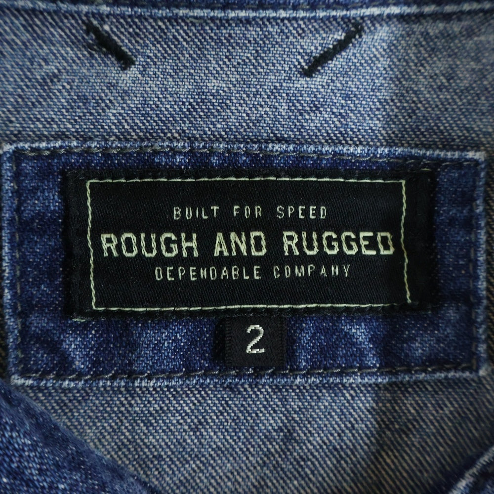 ROUGH AND RUGGED(ラフアンドラゲッド) HEAD LIGHT ウォッシュド加工 デニムジャケット インディゴブルー