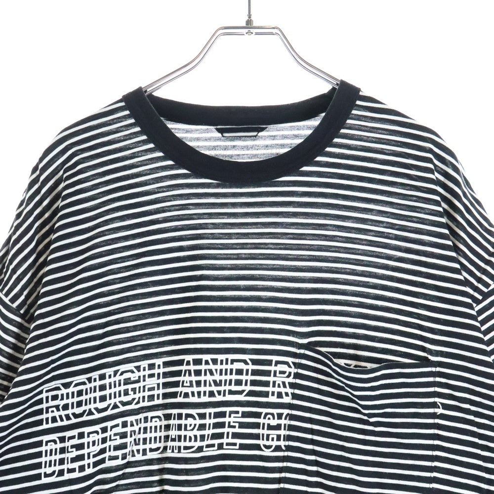 ROUGH AND RUGGED(ラフアンドラゲッド) BORDERS クルーネック ポケットボーダー半袖Tシャツ カットソー ブラック