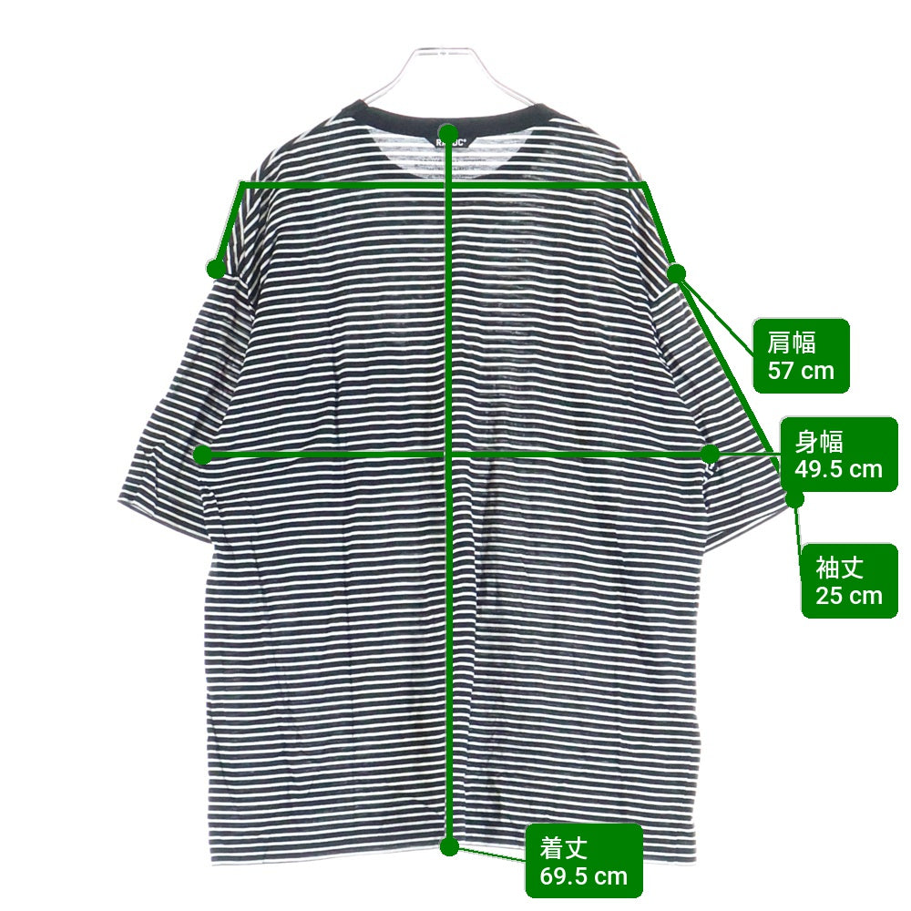 ROUGH AND RUGGED(ラフアンドラゲッド) BORDERS クルーネック ポケットボーダー半袖Tシャツ カットソー ブラック