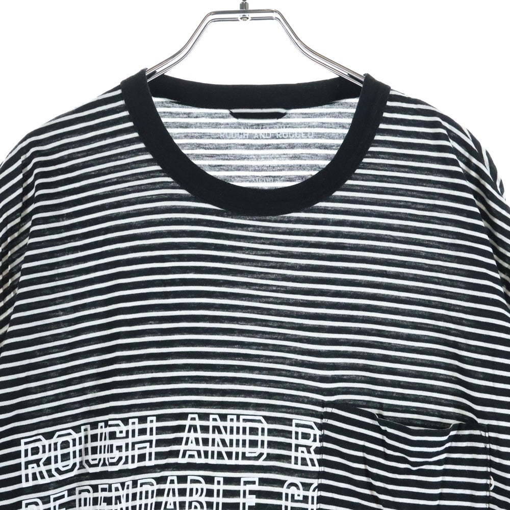 ROUGH AND RUGGED(ラフアンドラゲッド) BORDERS クルーネック ポケットボーダー半袖Tシャツ カットソー ブラック