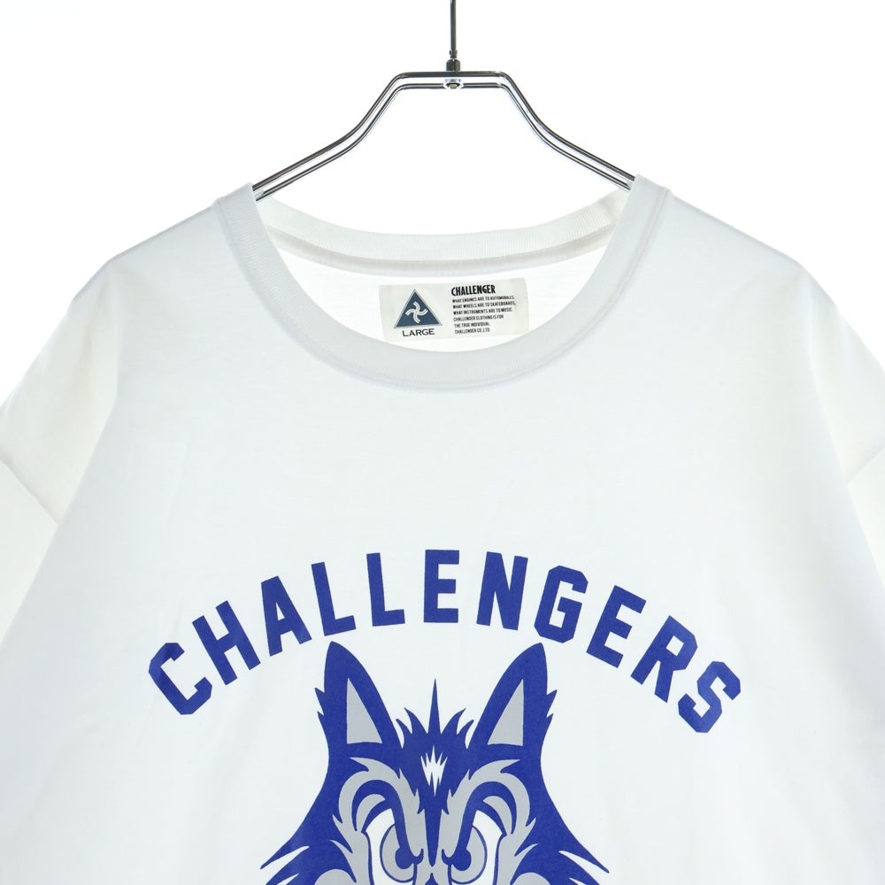 CHALLENGER(チャレンジャー) WOLF MC TEE ウルフプリント クルーネック半袖Tシャツ カットソー ホワイト