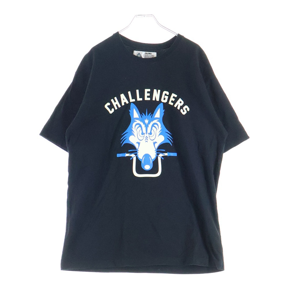 CHALLENGER(チャレンジャー) WOLF MC TEE ウルフプリント クルーネック半袖Tシャツ カットソー ブラック