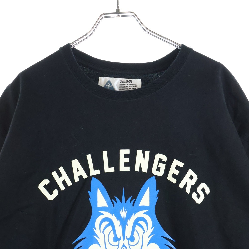 CHALLENGER(チャレンジャー) WOLF MC TEE ウルフプリント クルーネック半袖Tシャツ カットソー ブラック