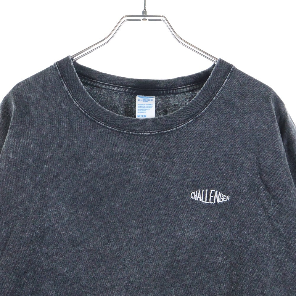 CHALLENGER(チャレンジャー) PIGMENT LOGO TEE ピグメント ロゴ刺繍 クルーネック半袖Tシャツ カットソー グレー