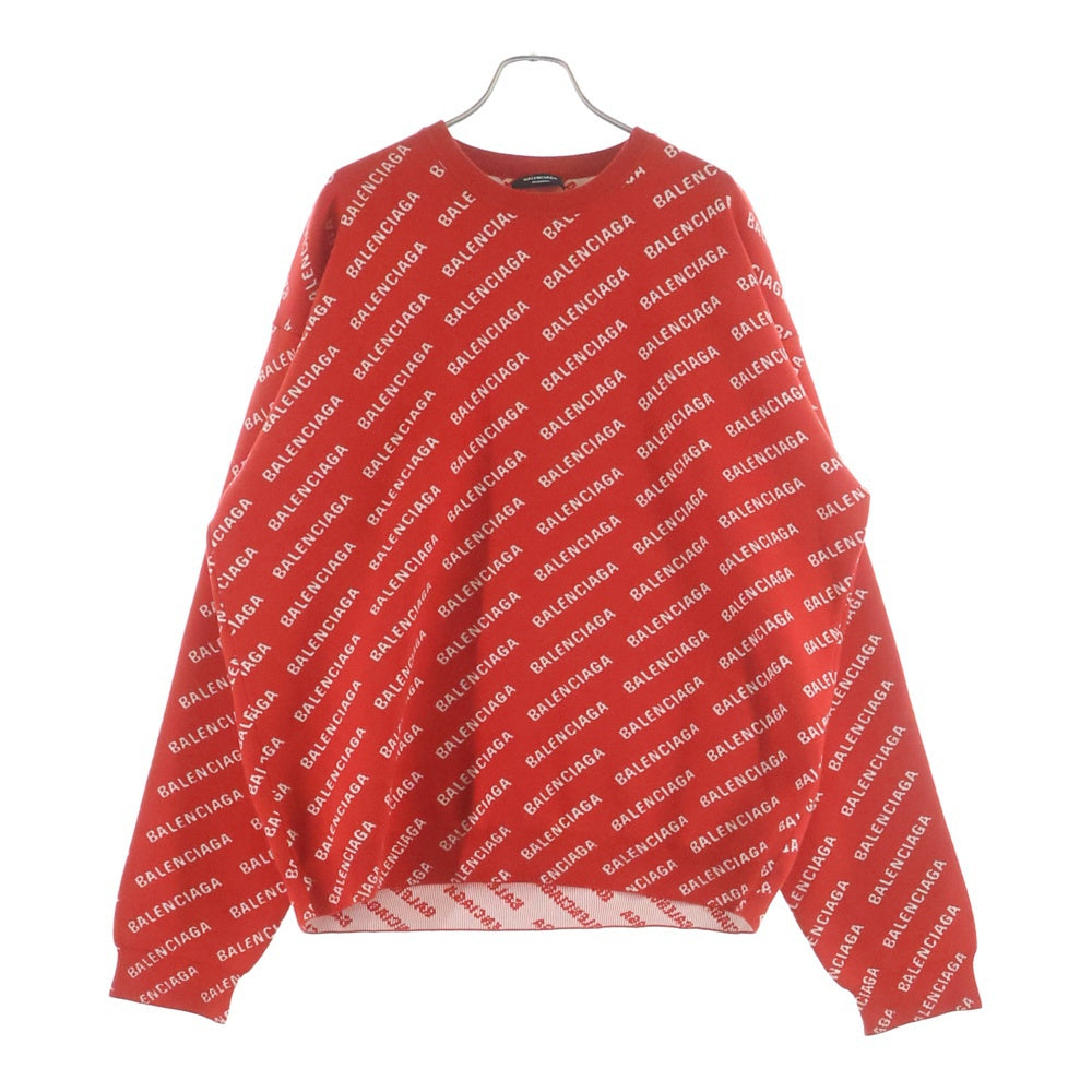 BALENCIAGA(バレンシアガ) 22AW オーバーロゴニットセーター レッド 702952 T3233