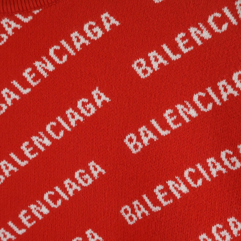 BALENCIAGA(バレンシアガ) 22AW オーバーロゴニットセーター レッド 702952 T3233
