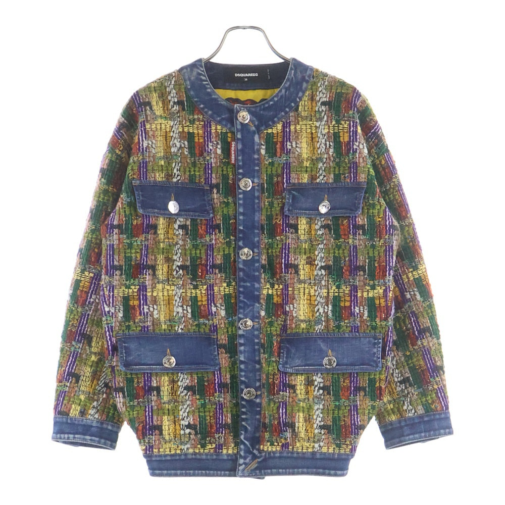 DSQUARED2(ディースクエアード) 22AW ツイードマルチデニムジャケット デニムシャツ S75AM0905