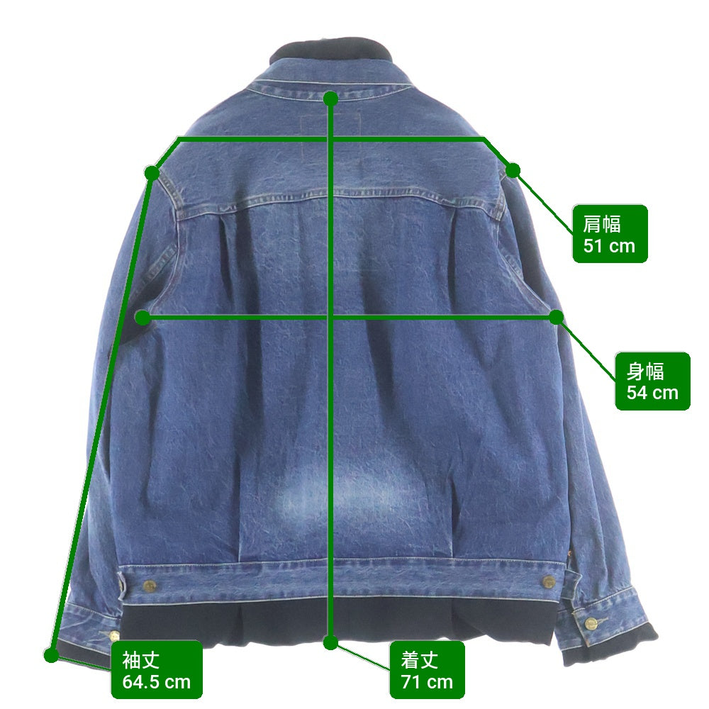 Sacai(サカイ) 25SS×LEVI'S Men's Denim x Matelasse Twill Reversible Blouson リーバイス マトラッセツイル リバーシブル デニムジャケット インディゴ 25-03706M