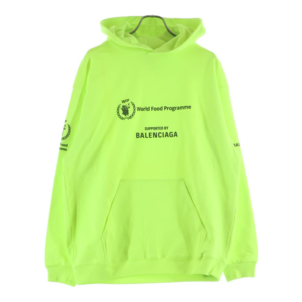 BALENCIAGA(バレンシアガ) World Food Program Hoodie ロゴ プリント プルオーバー スウェット フーディ パーカー イエロー 600583 TMVL1