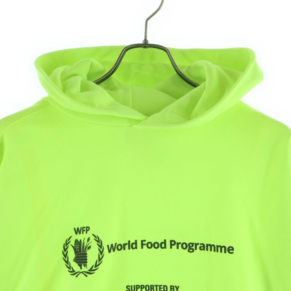 BALENCIAGA(バレンシアガ) World Food Program Hoodie ロゴ プリント プルオーバー スウェット フーディ パーカー イエロー 600583 TMVL1