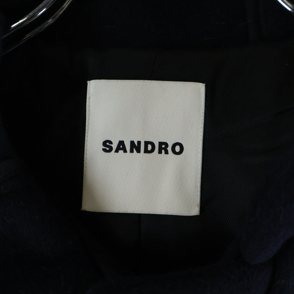 sandro(サンドロ) ブルーマリン ダッフル WHO トグルボタン レザーパッチ ネイビー SFPOU00602 レディース
