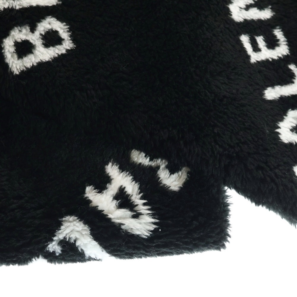 BALENCIAGA(バレンシアガ) FAKE FAR MULTILOGO TUBOLAR フェイクファー マルチロゴ スカーフ マフラー ブラック 582484 387B8