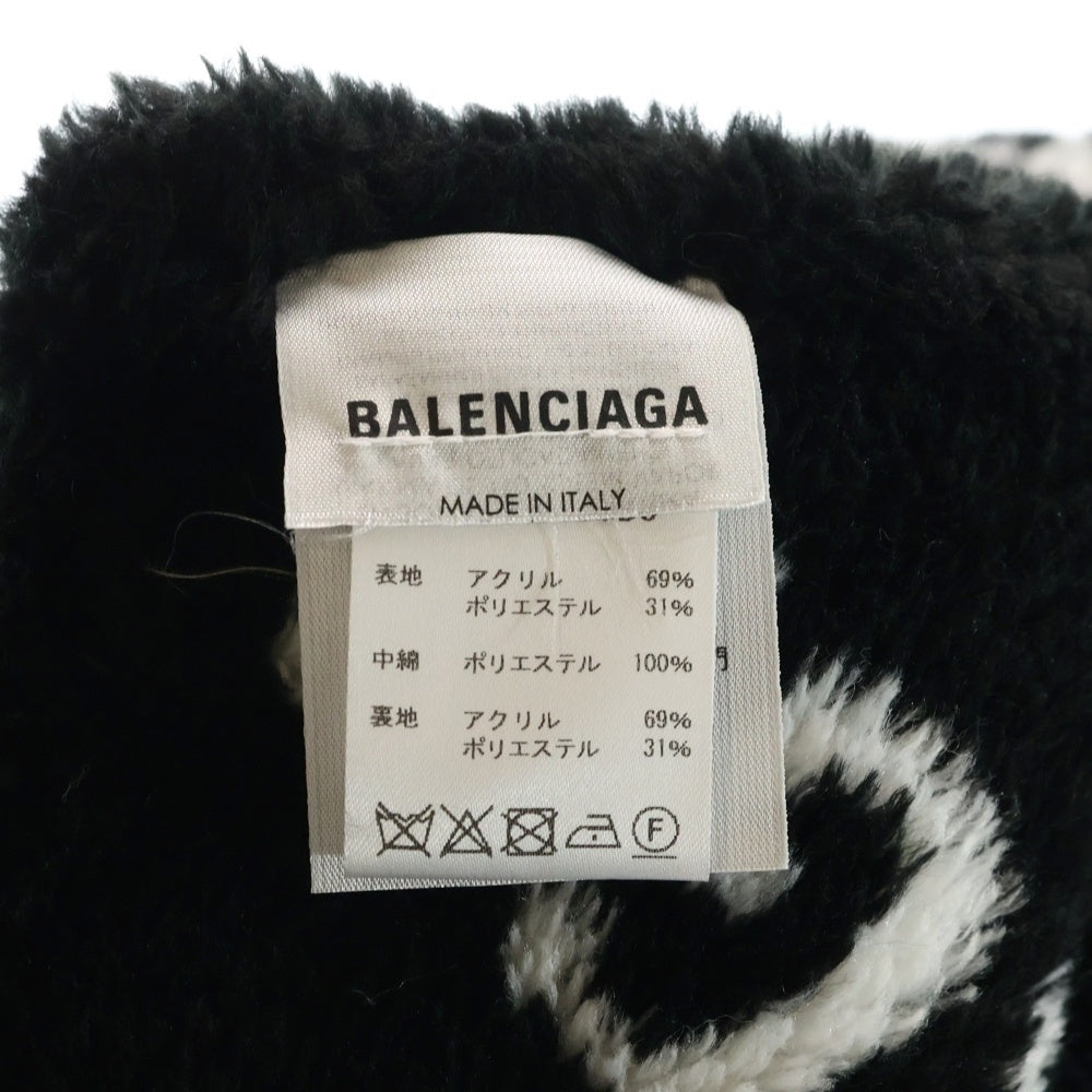 BALENCIAGA(バレンシアガ) FAKE FAR MULTILOGO TUBOLAR フェイクファー マルチロゴ スカーフ マフラー ブラック 582484 387B8