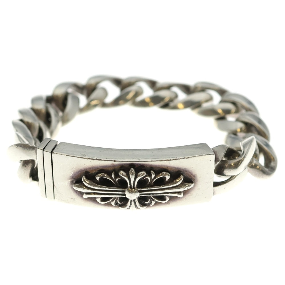 CHROME HEARTS(クロムハーツ) ID FLORAL CRS フローラルクロスIDクラシックリンク ブレスレット 13LINK シルバー BCA164