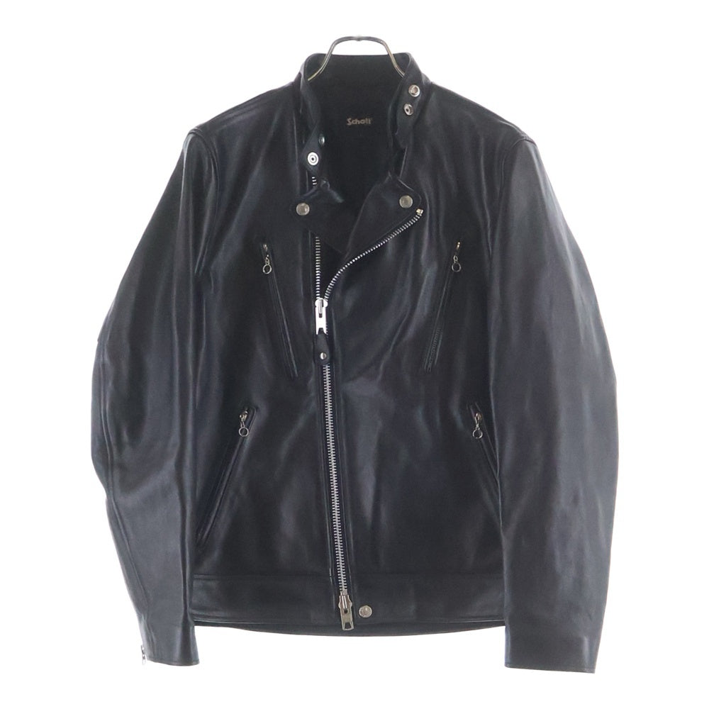 SCHOTT(ショット) DOUBLE BREAST RIDERS 782-3950077 ダブル ブレスト ライダース レザージャケット 革ジャン ラムレザー ブラック