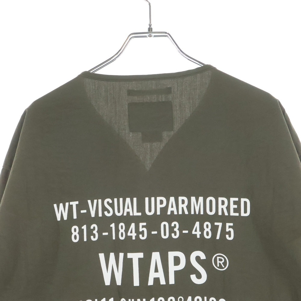 WTAPS(ダブルタップス) 24SS SCOUT 02 LS POLY BROADCLOTH SPEC 241CWDT-SHM06 バックプリント ノーカラー 長袖シャツ オリーブ