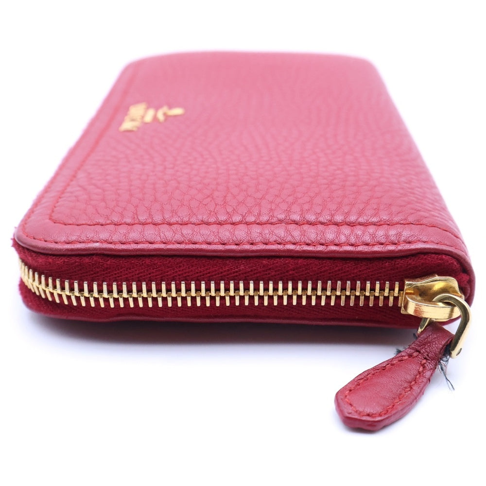 PRADA(プラダ) ラウンドジップ レザーウォレット 長財布 レッド 1M0506