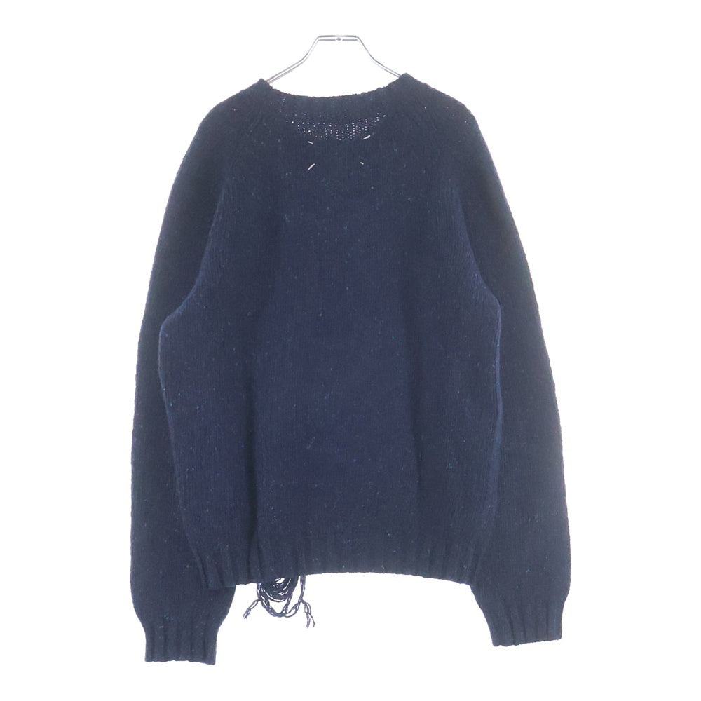 Maison Margiela(メゾンマルジェラ) 20AW Destroy Knit Sweater デストロイ ダメージ加工 クルーネックニットセーター ネイビー S50GP0176